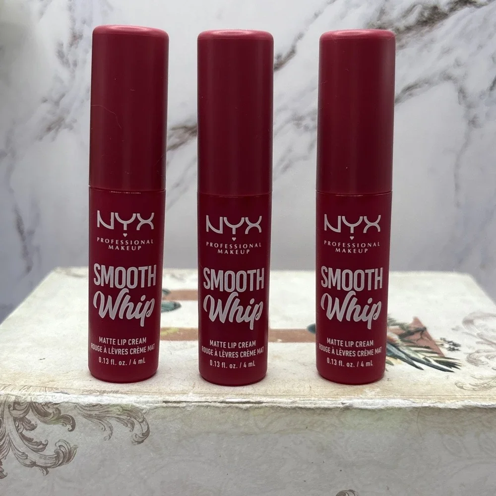 LOT 3 PCS NYX SMOOTH WHIP LIP CREAM ONSIE FUNSIE 0.13 fl oz EACH NEW & SEALED